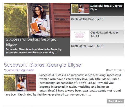 Georgia Ellyse Featured as forcoluredgirls.com Successful Sista